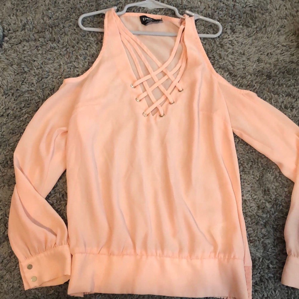 light pink blouse